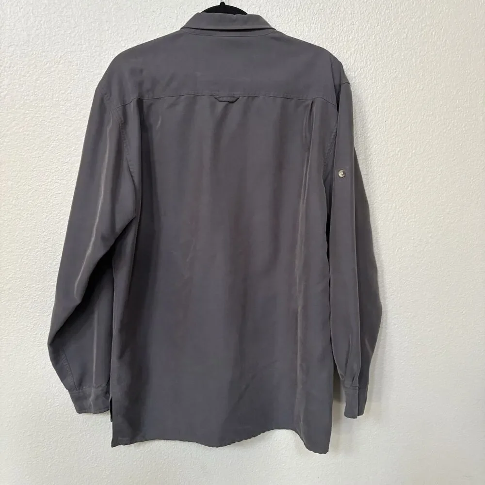 The North Face Button Up Shirt Mens Medium Gray Hiking Outdoor Utility Modal